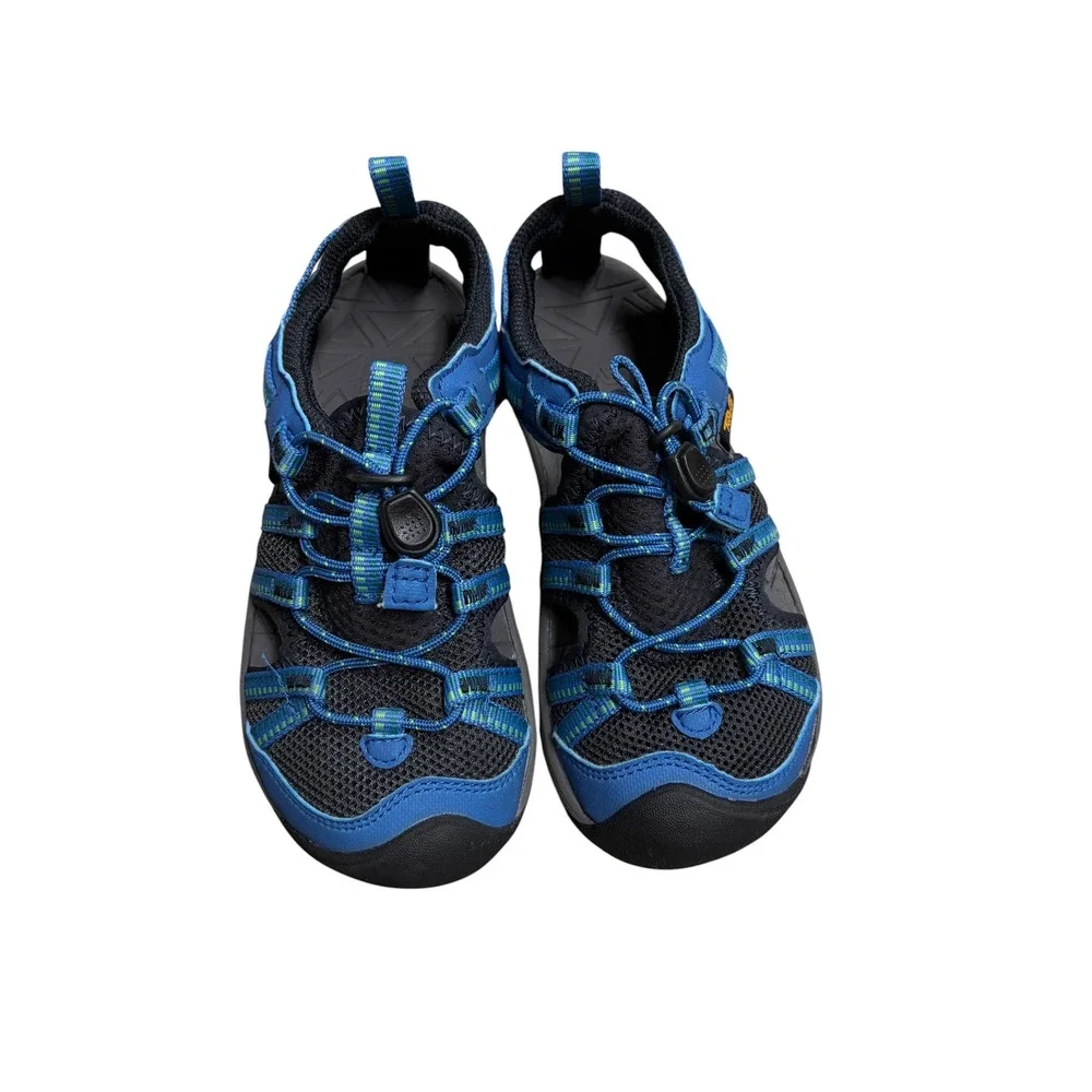 Teva Kids Manatee Blue Black Sport Sandals Bungee Closure Size 12
